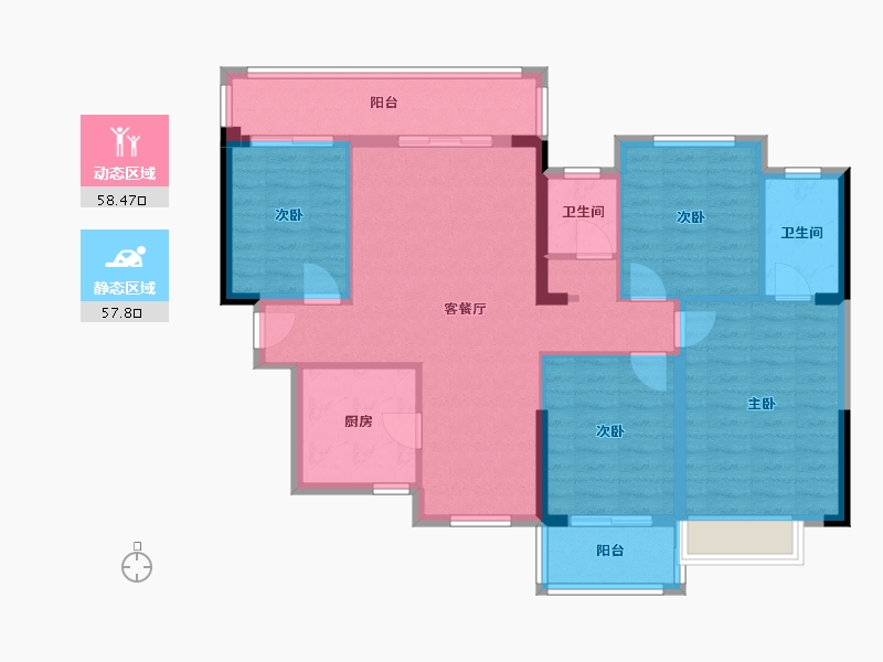 湖北省-恩施土家族苗族自治州-工建博智广场-113.27-户型库-动静分区