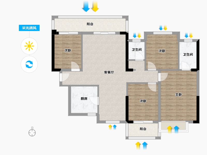 湖北省-恩施土家族苗族自治州-工建博智广场-113.27-户型库-采光通风