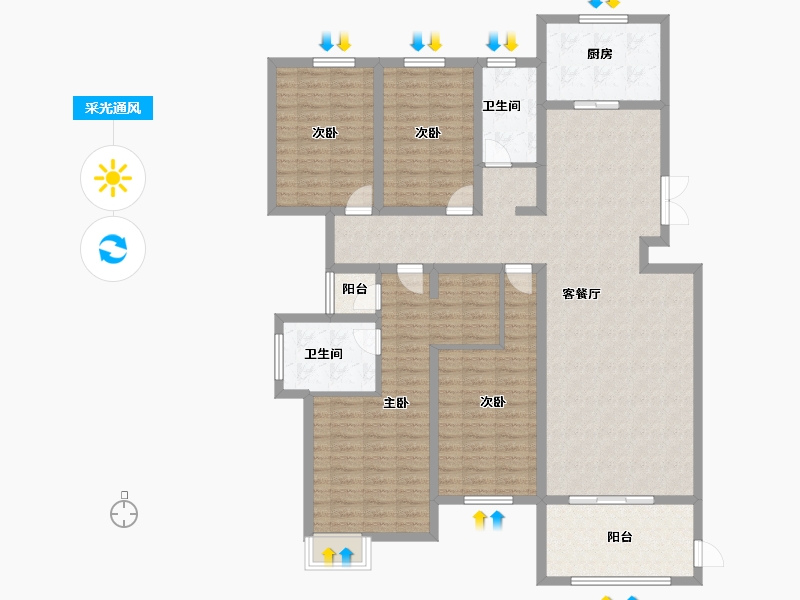 安徽省-合肥市-宝能城-141.61-户型库-采光通风