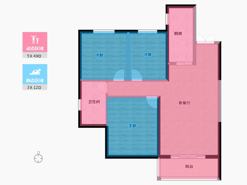 甘肃省-兰州市-城乡居壹号苑-87.87-户型库-动静分区