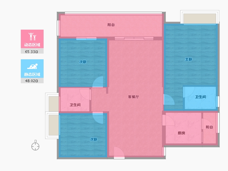 广东省-广州市-中交蓝色海湾-101.98-户型库-动静分区