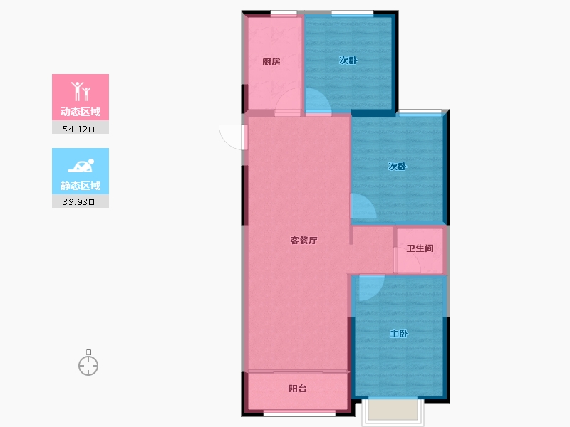 甘肃省-兰州市-兰州大名城-85.60-户型库-动静分区