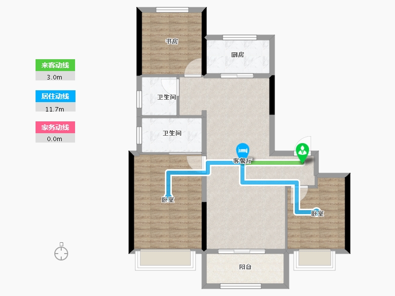 甘肃省-兰州市-万科城-94.40-户型库-动静线