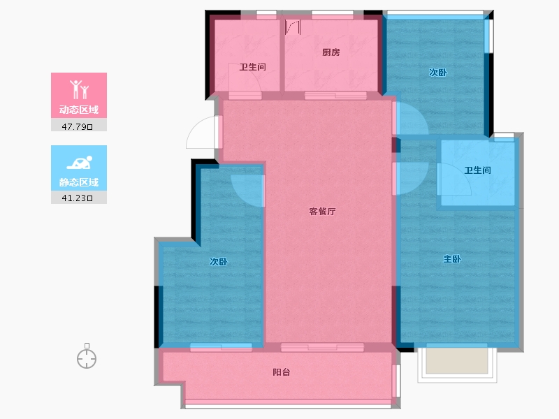 安徽省-合肥市-悦湖新著-80.00-户型库-动静分区