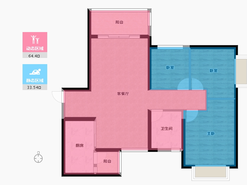 甘肃省-兰州市-恒大未来城-87.97-户型库-动静分区