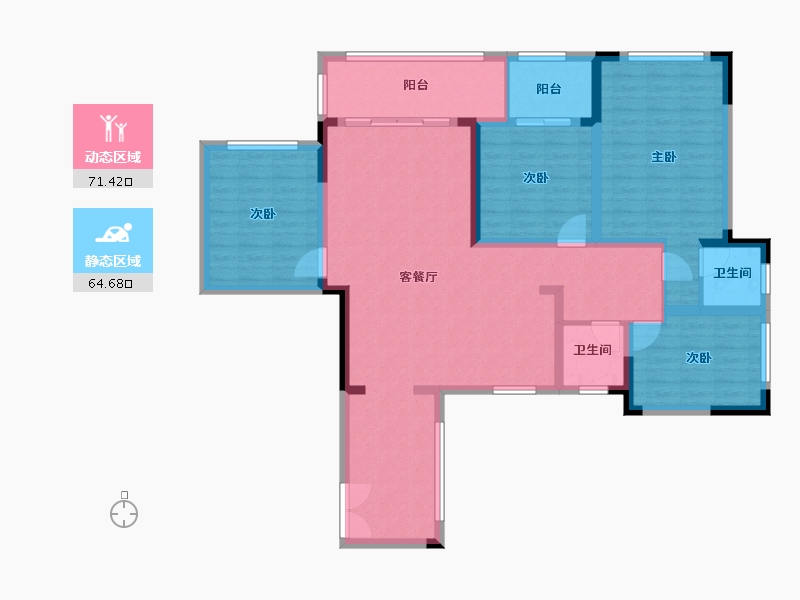 贵州省-黔西南布依族苗族自治州-万聚公园城-122.00-户型库-动静分区