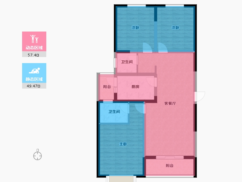 河南省-安阳市-御峰嘉苑-95.00-户型库-动静分区