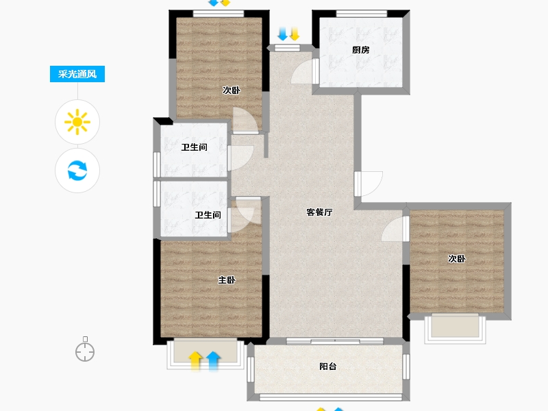 江西省-南昌市-恒茂城市之光-102.00-户型库-采光通风