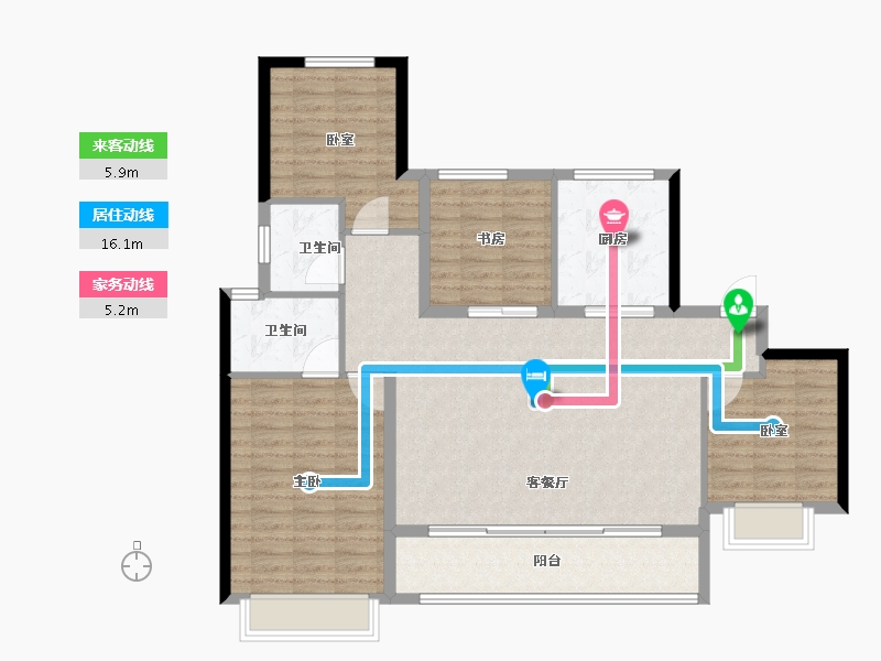 甘肃省-兰州市-万科城-112.80-户型库-动静线