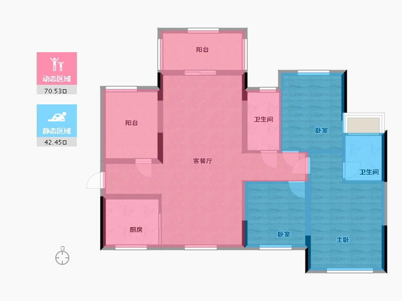 广西壮族自治区-贺州市-贺江幸福里-130.00-户型库-动静分区