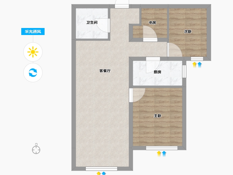 北京-北京市-嘉都-64.01-户型库-采光通风