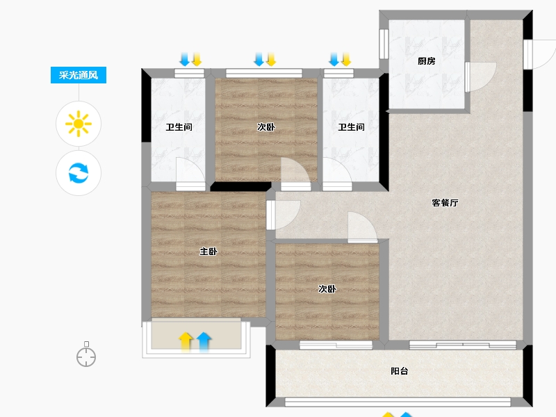 四川省-南充市-御景华庭-97.31-户型库-采光通风