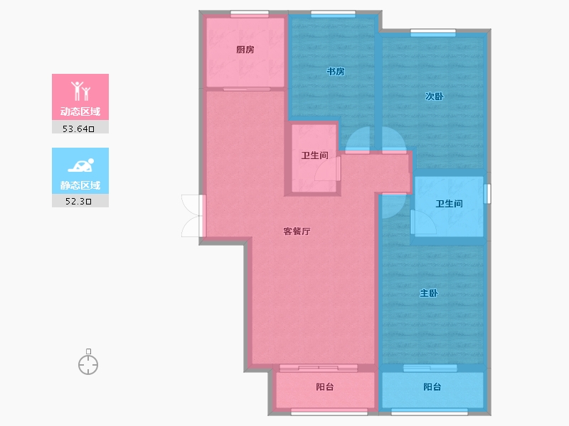 甘肃省-兰州市-盛世和平居-94.21-户型库-动静分区