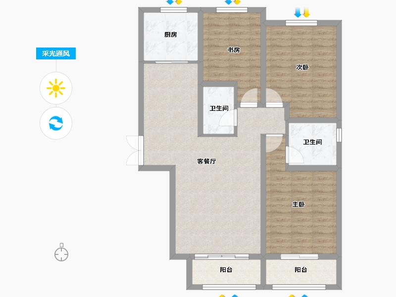 甘肃省-兰州市-盛世和平居-94.21-户型库-采光通风