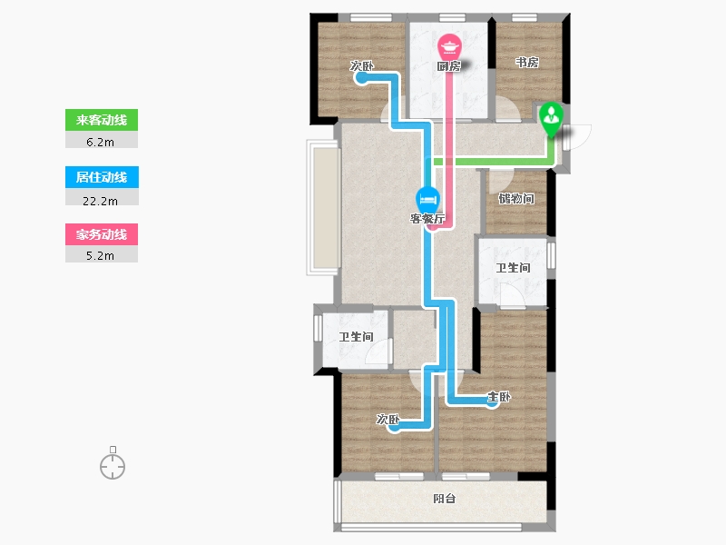 浙江省-宁波市-绿城春语文澜-98.76-户型库-动静线