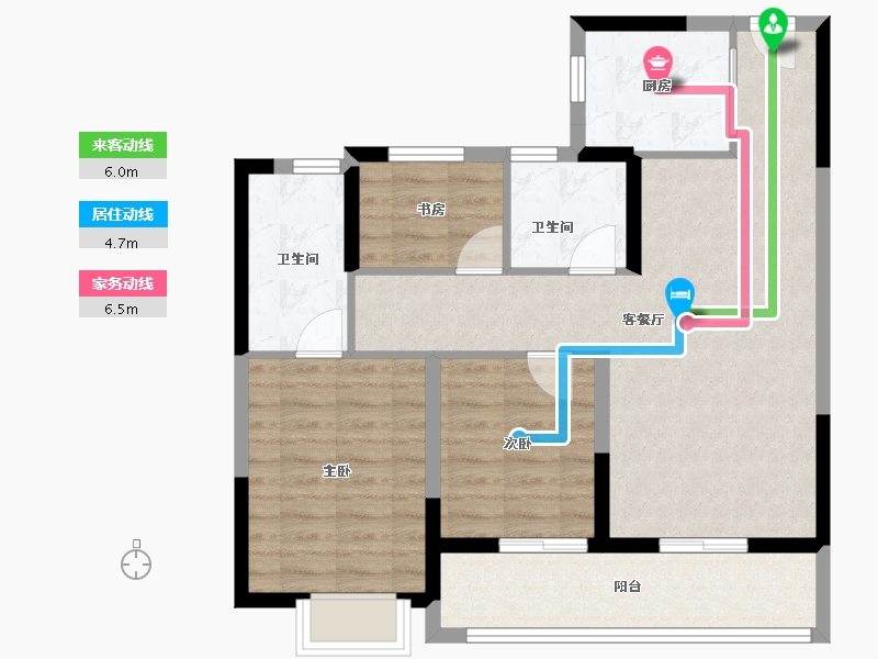 浙江省-宁波市-绿城春语文澜-79.79-户型库-动静线