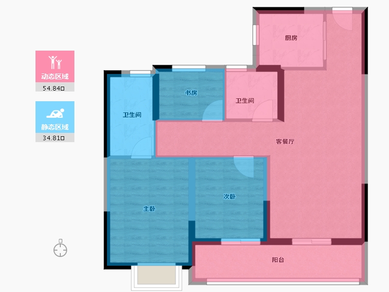 浙江省-宁波市-绿城春语文澜-79.79-户型库-动静分区