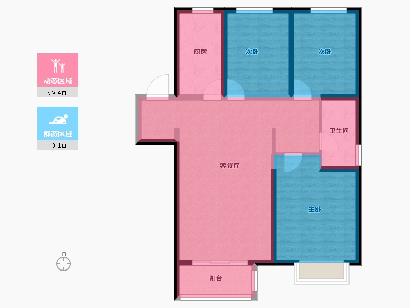 甘肃省-兰州市-兰州融创城-89.01-户型库-动静分区