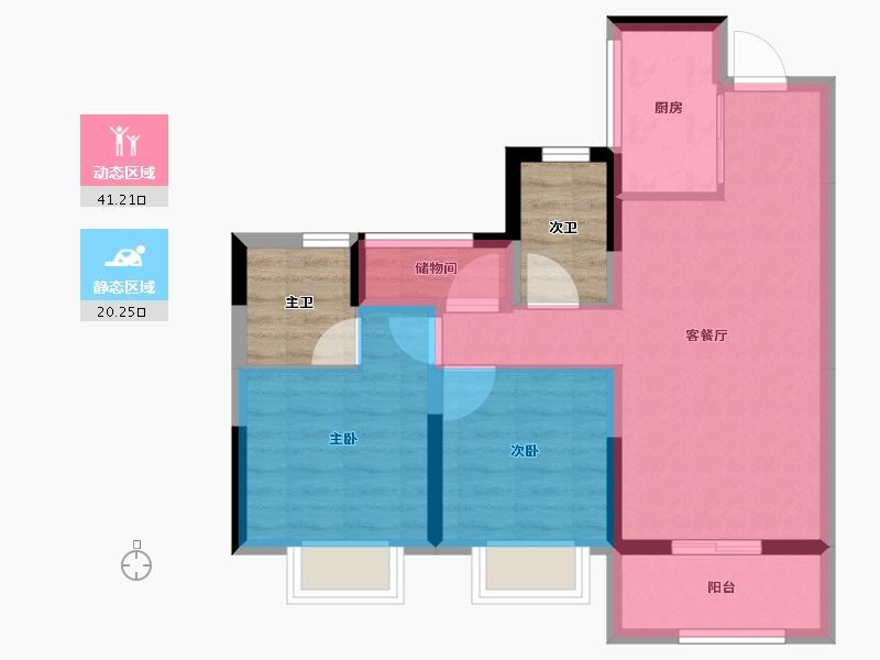 浙江省-绍兴市-公元2020-61.47-户型库-动静分区