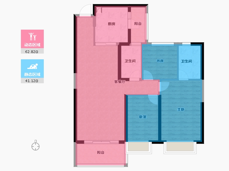 甘肃省-兰州市-恒大未来城-92.88-户型库-动静分区