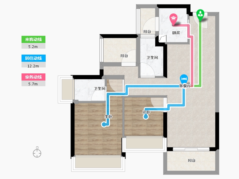 广东省-佛山市-顺德自在城-70.40-户型库-动静线