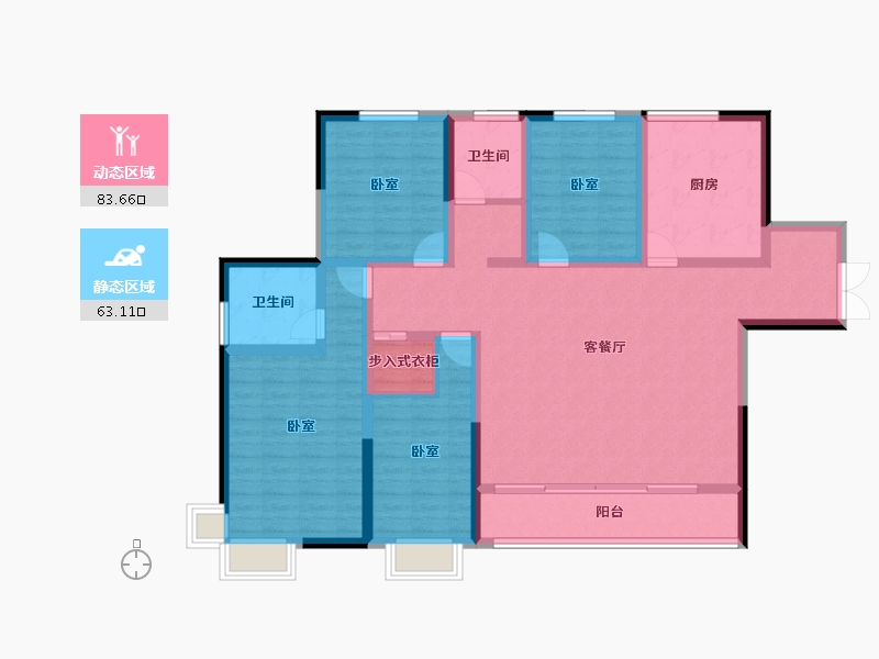 甘肃省-兰州市-兰州新区佛慈雅居-131.31-户型库-动静分区