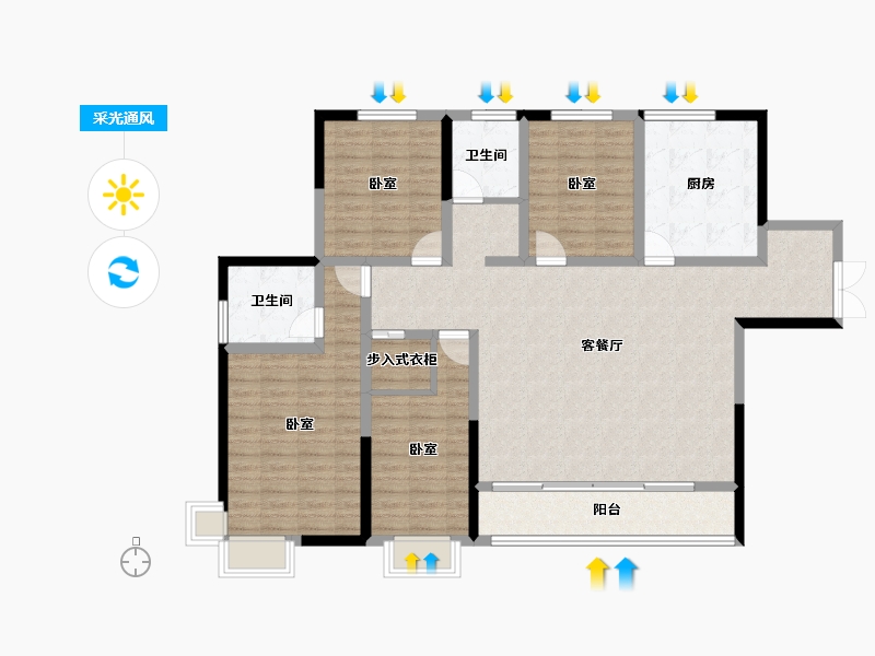 甘肃省-兰州市-兰州新区佛慈雅居-131.31-户型库-采光通风