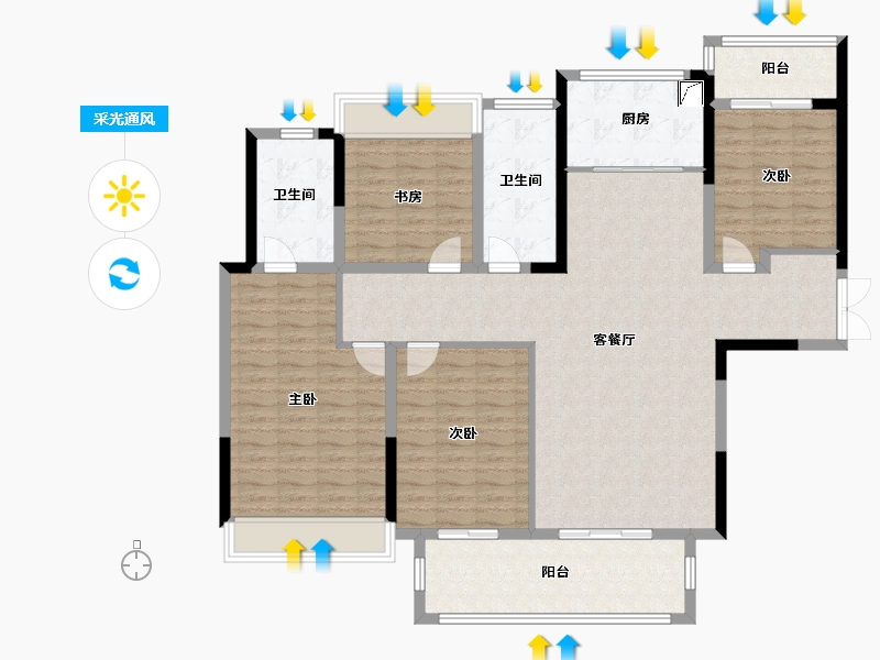 河南省-信阳市-信合江南里-140.00-户型库-采光通风