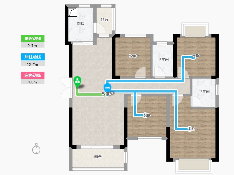 湖南省-长沙市-和苑天辰-123.00-户型库-动静线