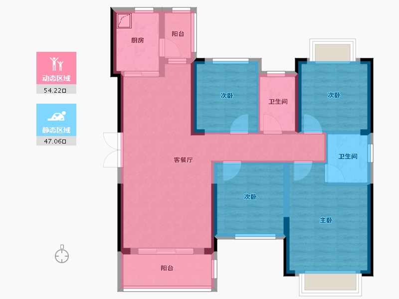 湖南省-长沙市-和苑天辰-123.00-户型库-动静分区