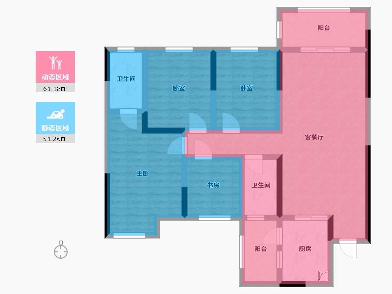 广西壮族自治区-桂林市-彰泰中央城-102.00-户型库-动静分区