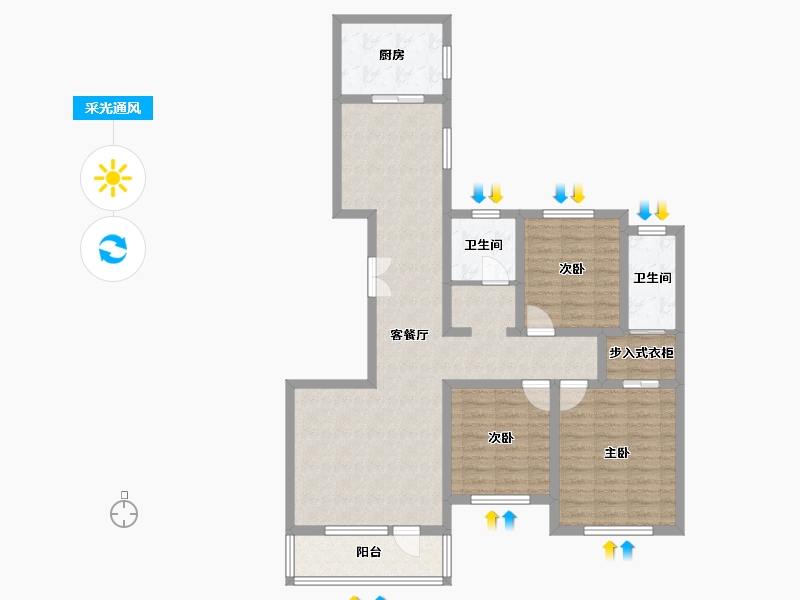 新疆维吾尔自治区-乌鲁木齐市-西湖锦园-109.00-户型库-采光通风