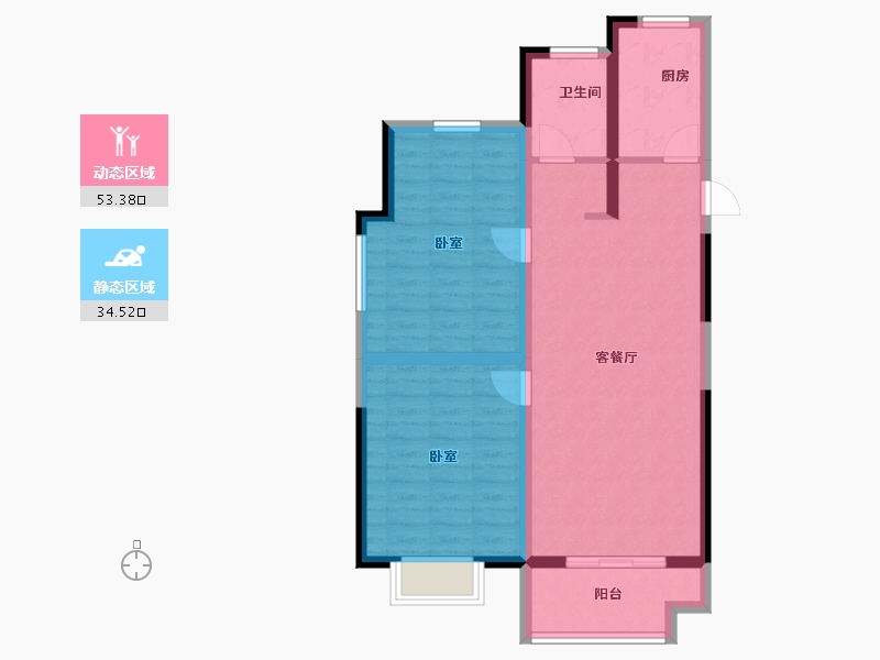 安徽省-合肥市-绿地柏仕公馆-78.77-户型库-动静分区