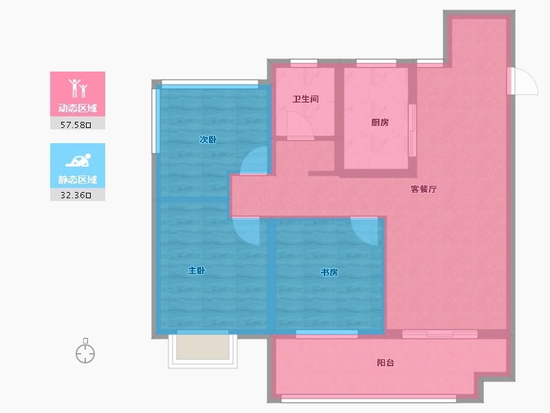 安徽省-合肥市-金科中梁都荟大观-79.86-户型库-动静分区