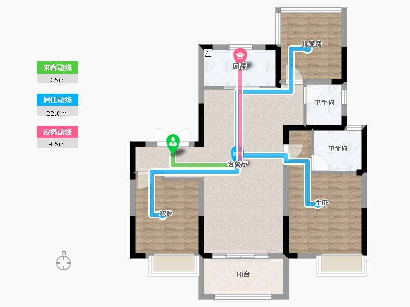 安徽省-合肥市-美的金科郡-89.75-户型库-动静线