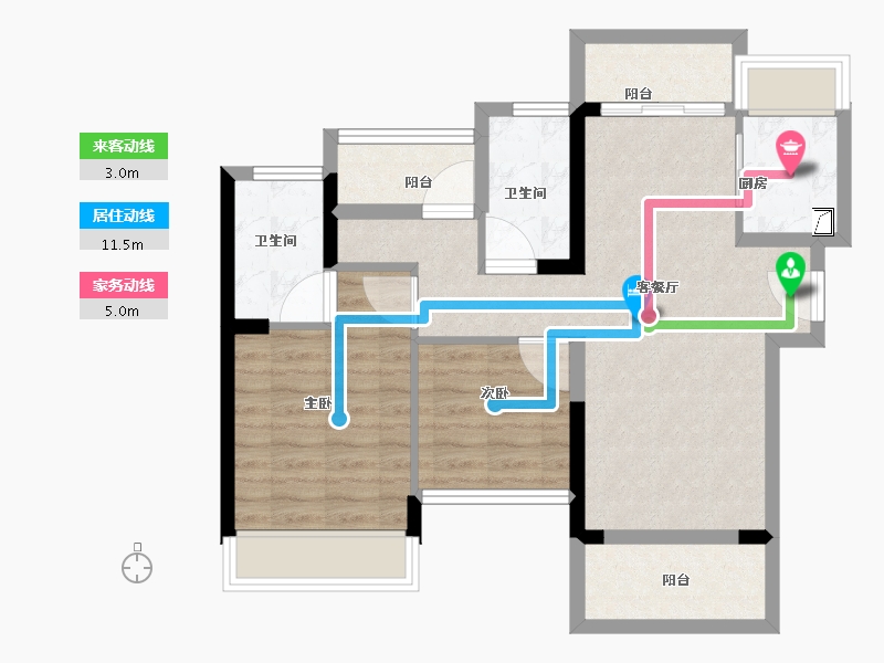 广东省-佛山市-顺德自在城-70.40-户型库-动静线