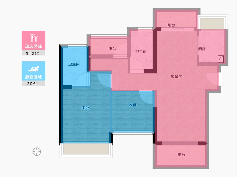 广东省-佛山市-顺德自在城-70.40-户型库-动静分区