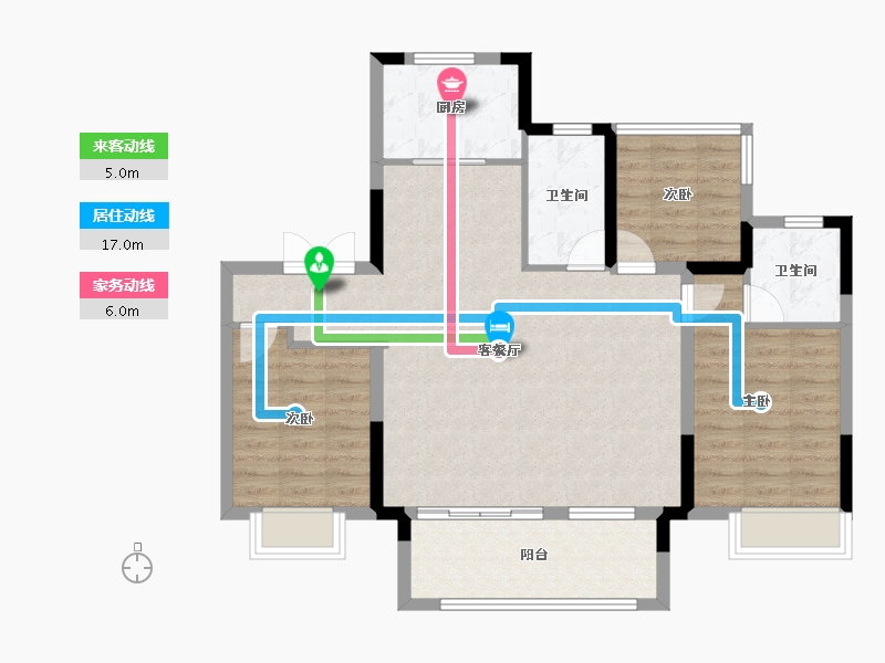 安徽省-合肥市-美的金科郡-95.99-户型库-动静线