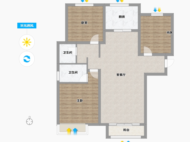 甘肃省-兰州市-兰州新区市政家园-95.36-户型库-采光通风