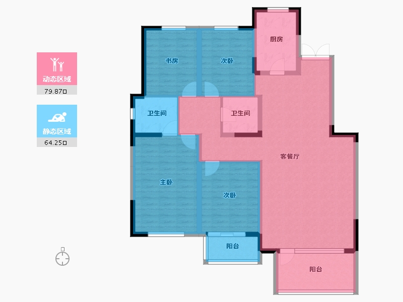 甘肃省-兰州市-兴隆和畅苑-129.76-户型库-动静分区