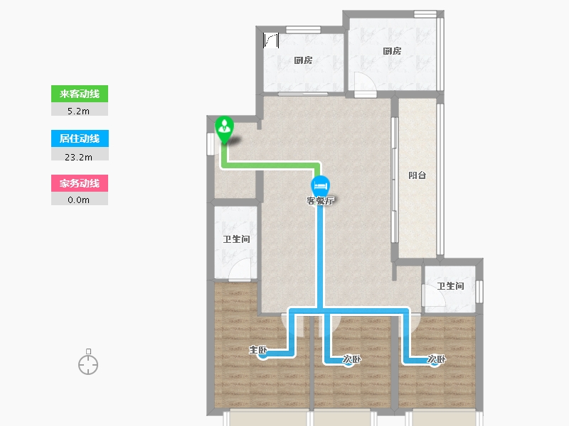 江苏省-南京市-华侨城-80.00-户型库-动静线