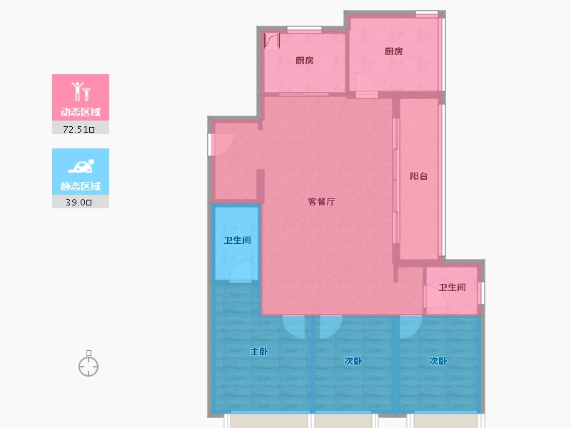 江苏省-南京市-华侨城-80.00-户型库-动静分区