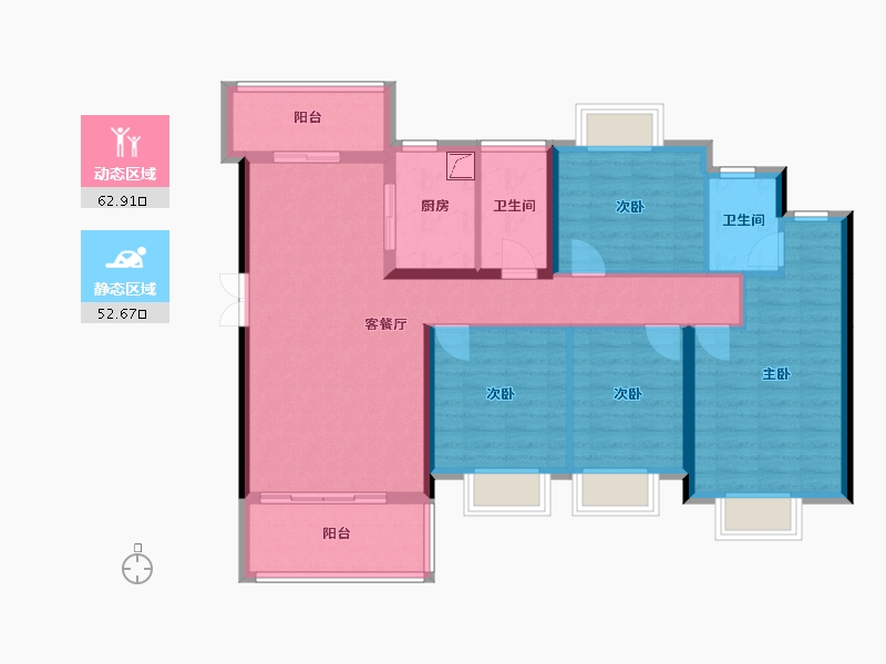 湖南省-长沙市-和苑天辰-141.00-户型库-动静分区