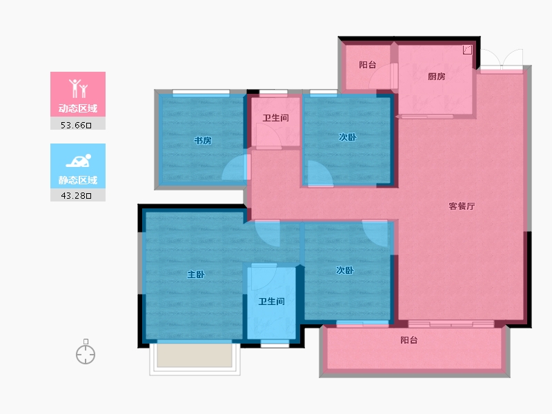 广西壮族自治区-南宁市-建工城-86.41-户型库-动静分区