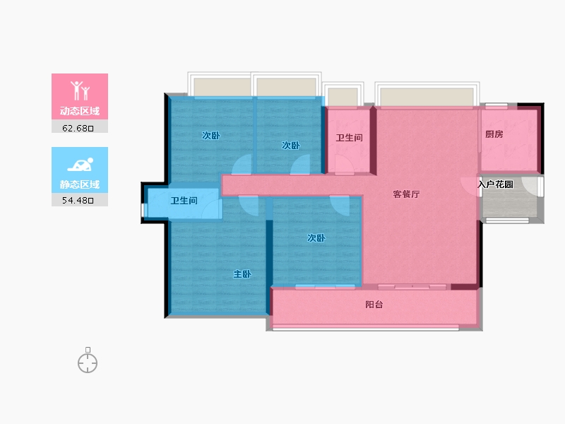 广东省-广州市-星河东悦湾-109.54-户型库-动静分区