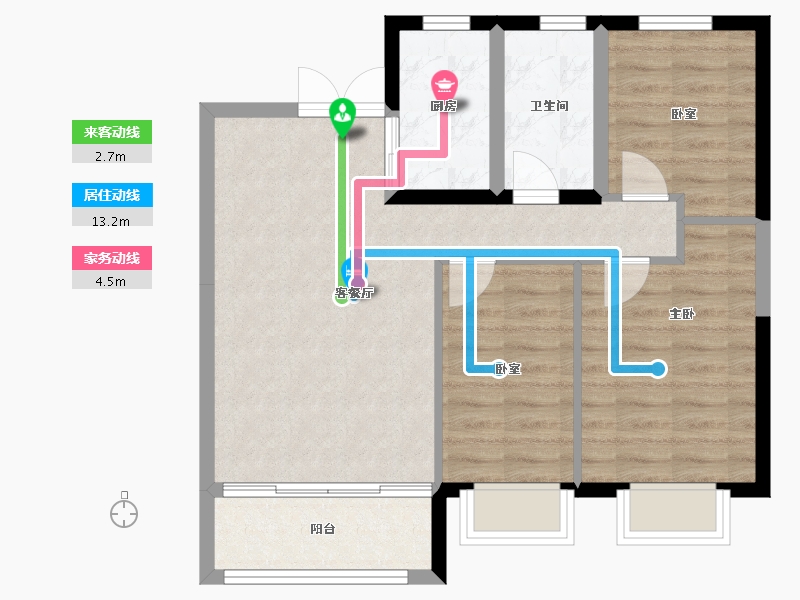 甘肃省-兰州市-兰州新区佛慈雅居-70.65-户型库-动静线