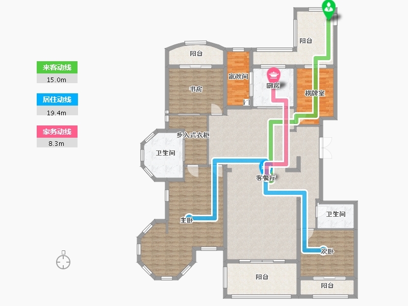 浙江省-温州市-中瑞星河湾家园-150.00-户型库-动静线