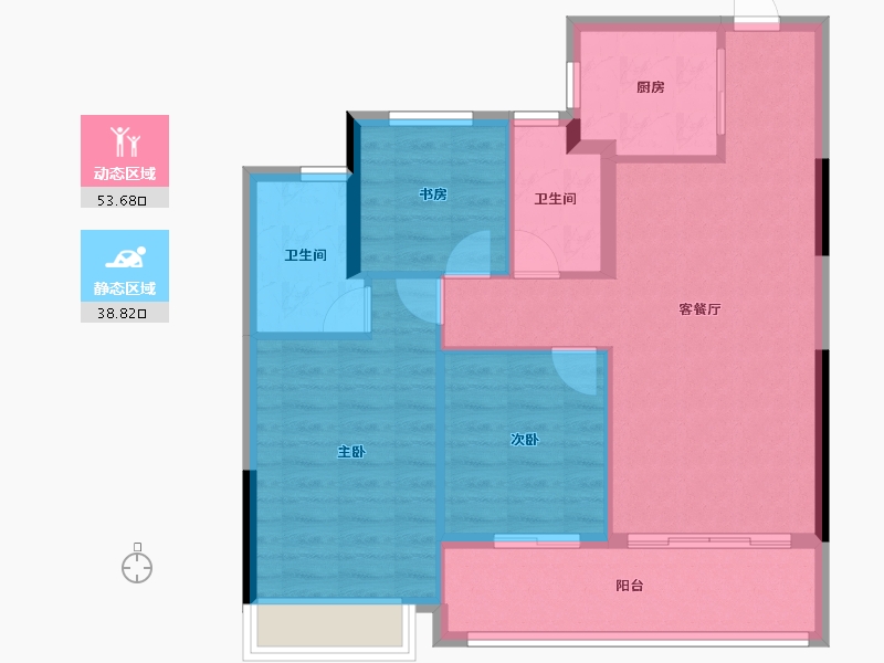 浙江省-杭州市-兴耀枫漫小筑-83.78-户型库-动静分区