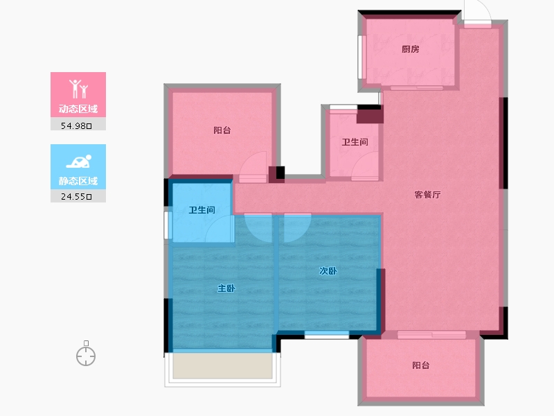 广西壮族自治区-南宁市-荣浩观唐府-70.79-户型库-动静分区