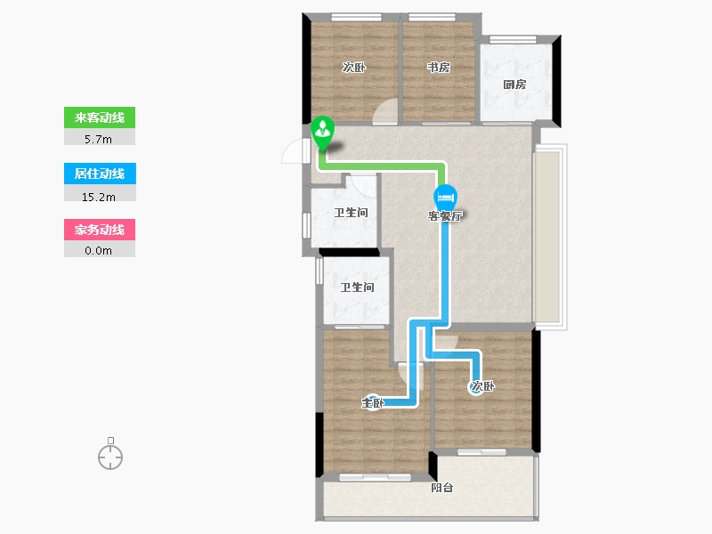 浙江省-杭州市-富春云庄-101.60-户型库-动静线